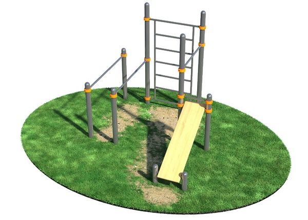 Комлекс турник, брусья, скамья для пресса, шведская стенка (модерн.) СВС-49-М