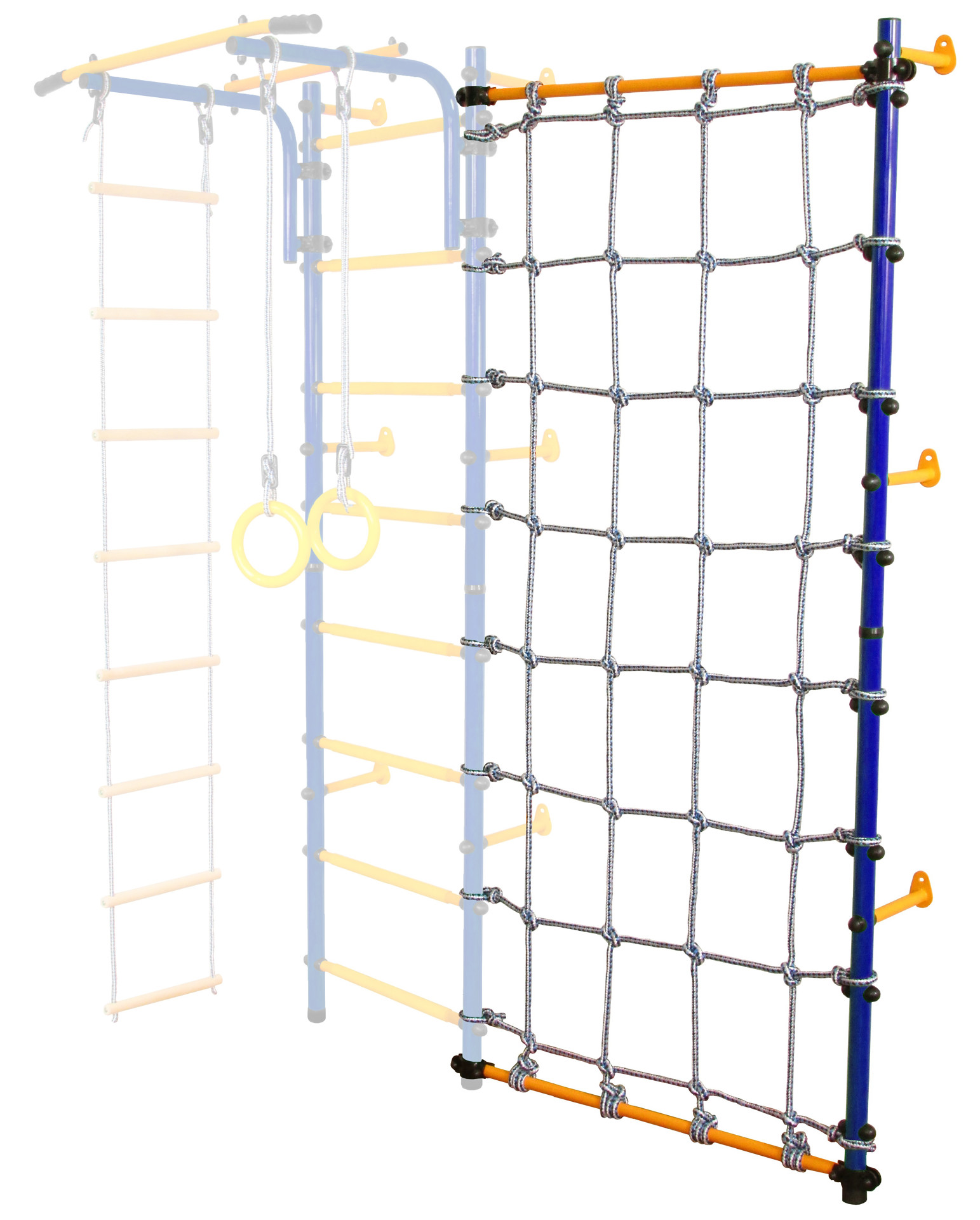 Стойка-сетка Юный АТЛЕТ пристенная сине/жёлтый