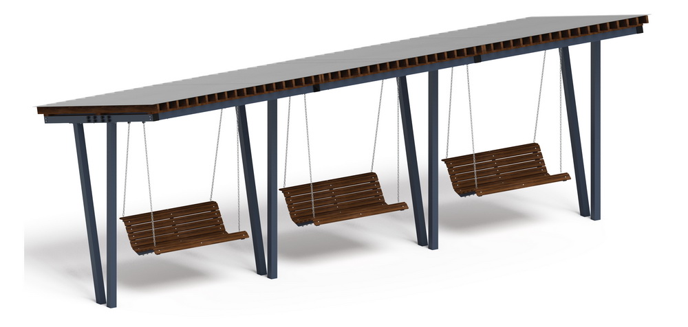 Пергола Тент с качелями (наклонная) МФ 78.03.03 /с поликарбонатом/