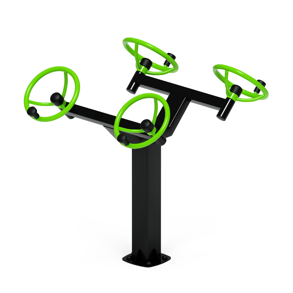 Тренажер уличный РУЛИ (4 руля положение сидя) зеленый СТ 102-12