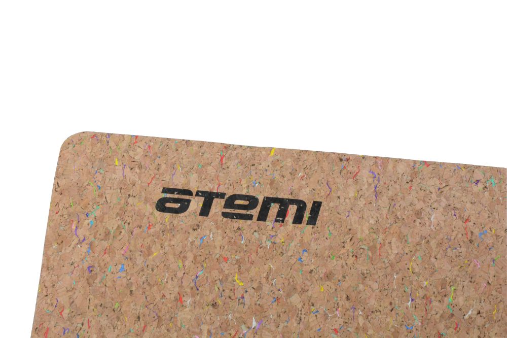 Коврик для йоги и фитнеса Atemi, AYM043, TPE, пробка, 173х61х0,4 см, бирюзовый