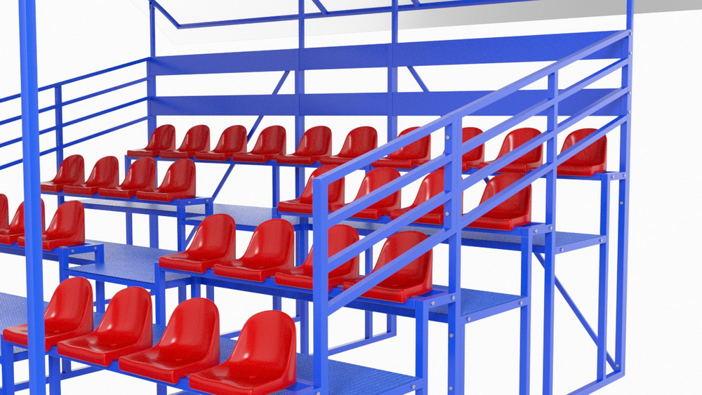 Трибуна с навесом, с ограждением, 5-рядная (20.015)