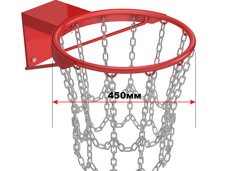 Кольцо баскетбольное антивандальное, усиленное, с цепью (01.303)