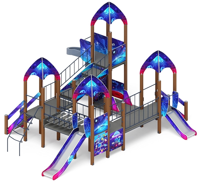 КОСМОПОРТ детский игровой комплекс ДИК 2.14.02-02 (H=750, H=1200, H=2000)