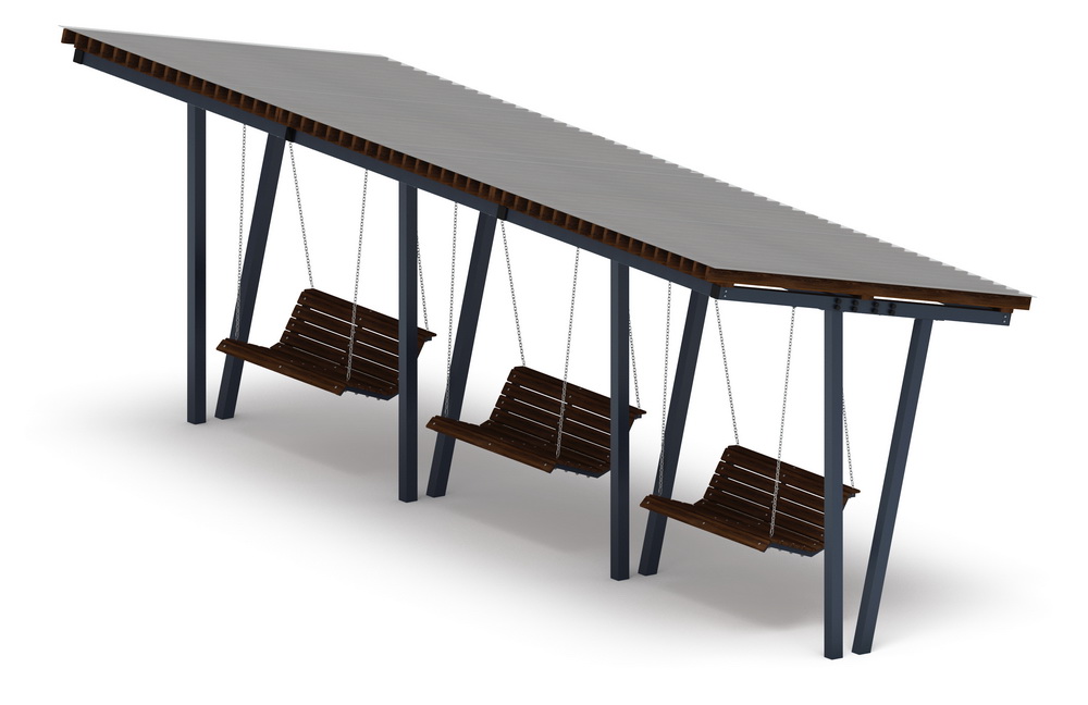 Пергола Тент с качелями (наклонная) МФ 78.03.03 /с поликарбонатом/