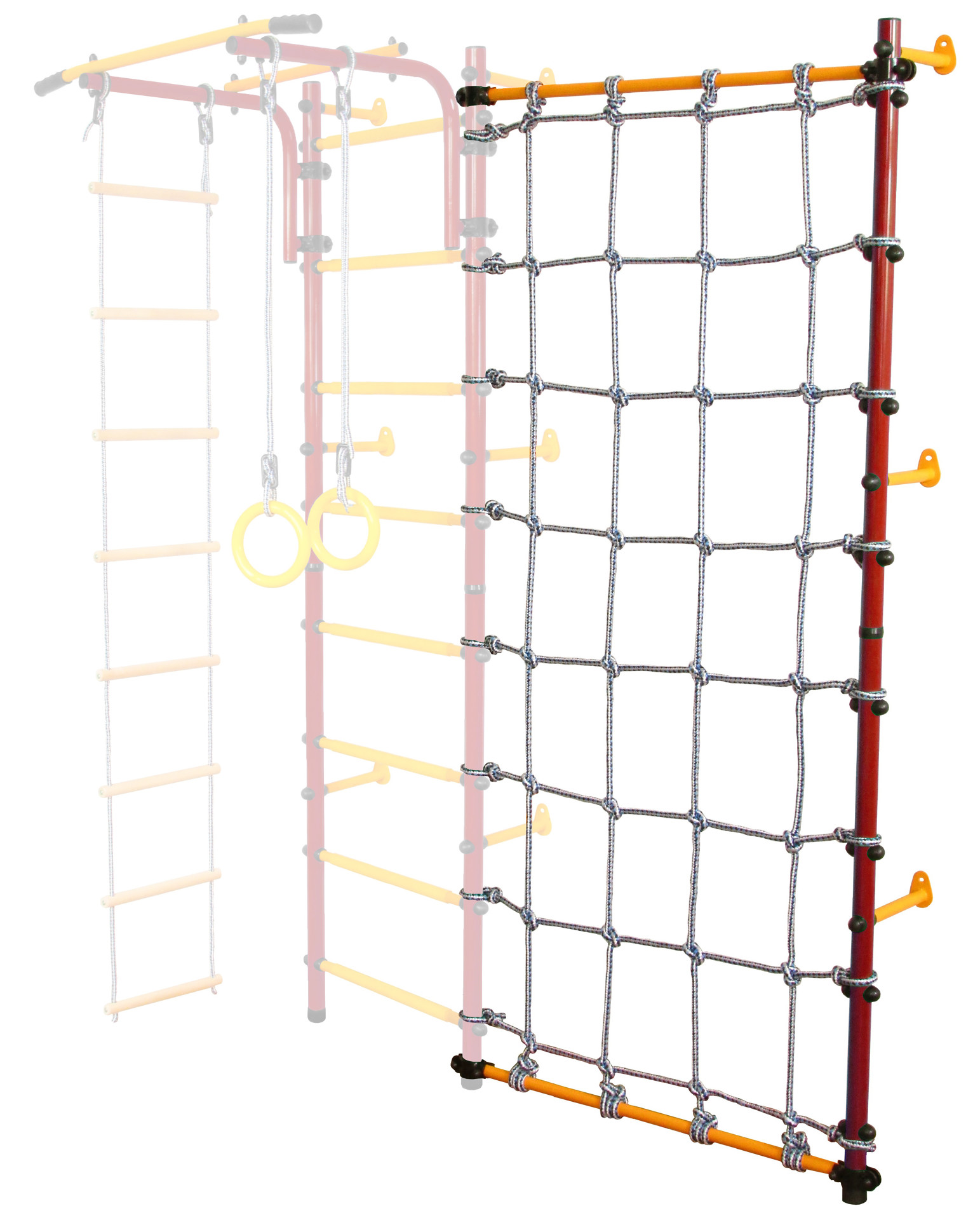 Стойка-сетка Юный АТЛЕТ пристенная красно/жёлтый