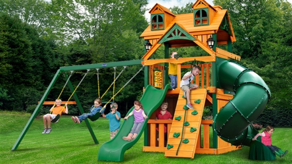 Детская деревянная игровая площадка АЛЬПИНИСТ РИВЬЕРА, КЛАБХАУЗ