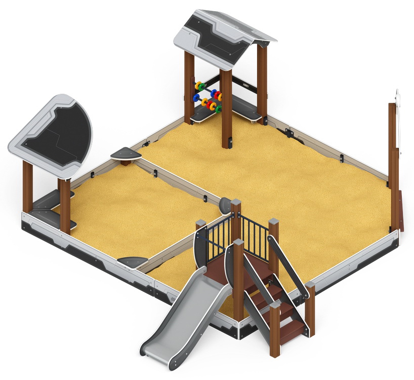 Песочный дворик с горкой (H=750) (Техно) ИО 6.01.05-04