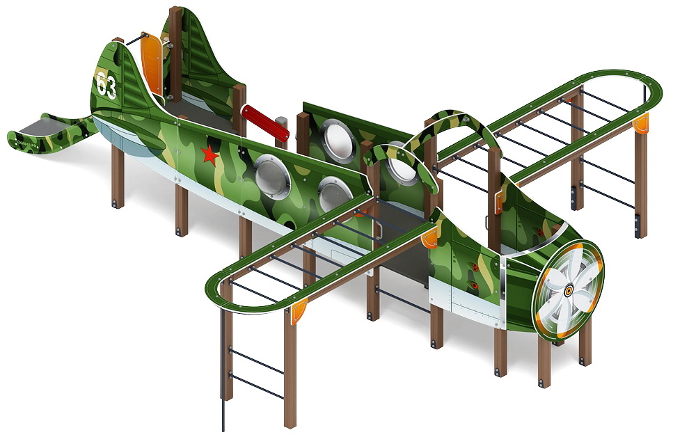 АЭРОПЛАН детский игровой комплекс ДИК 1.03.4.01-02.С (H=900)