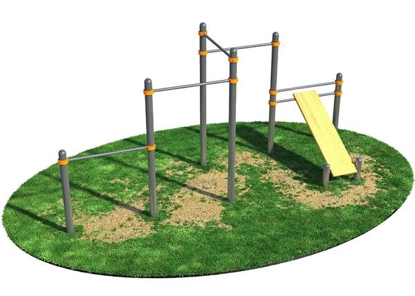 Скамья для пресса с четырьмя турниками (модерн.) СВС-24-М