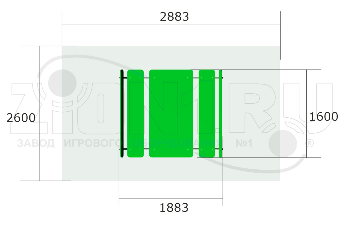 Стол уличный со скамьями ZION М4 СП243