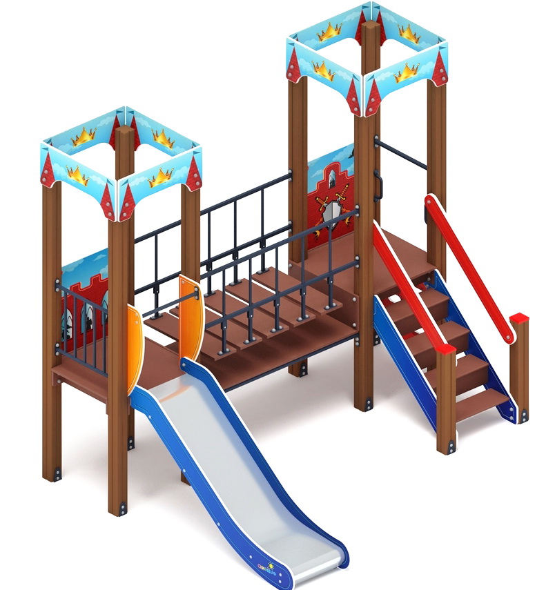 КОРОЛЕВСТВО (красное) детский игровой комплекс ДИК 1.15.07-03 (H=900)
