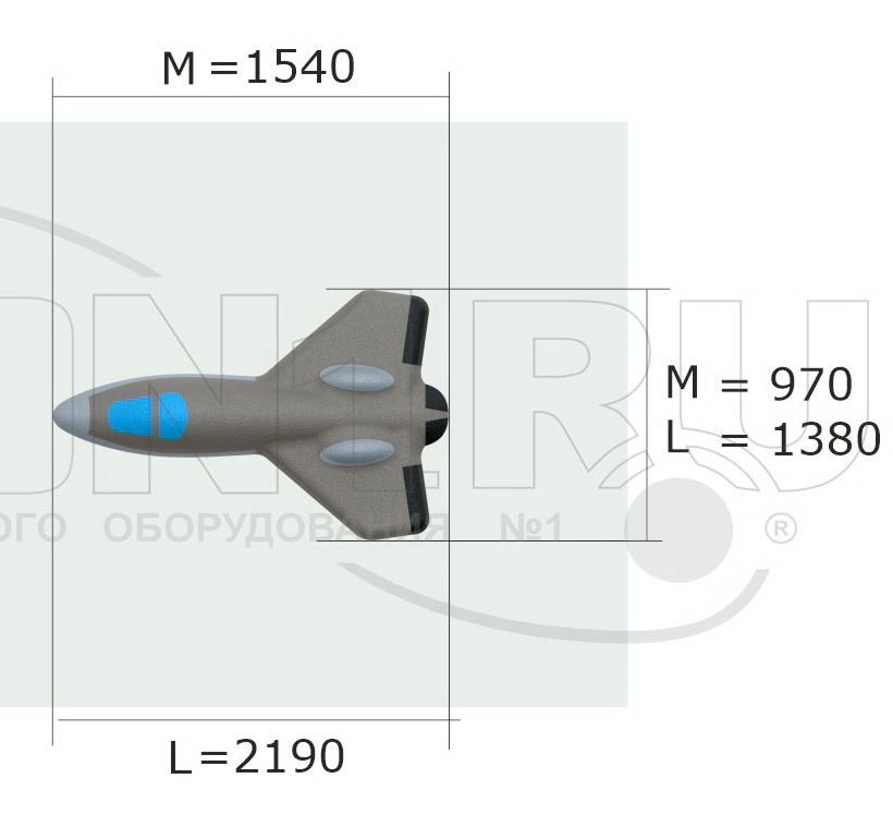 Резиновая 3D-фигура ZION Истребитель (для парков и детских площадок)