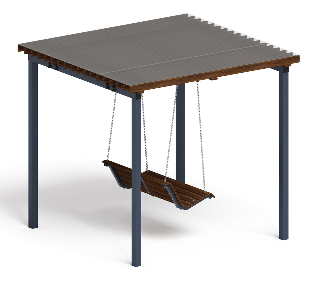 Пергола Тент с качелями МФ 78.02.01 /с поликарбонатом/