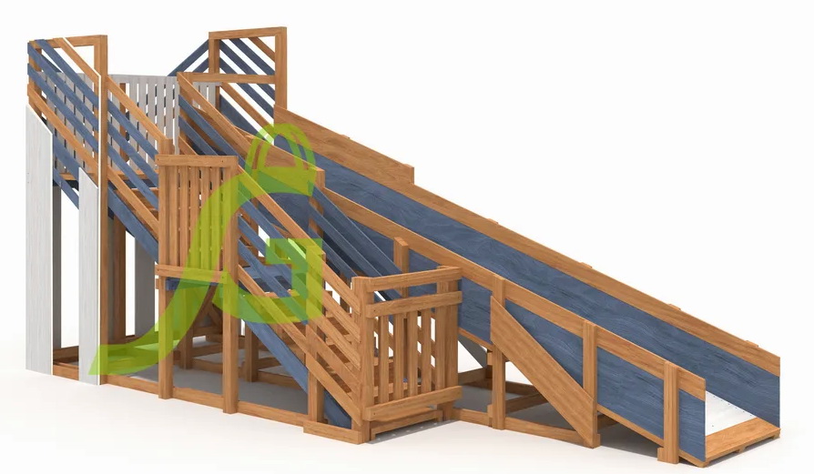 Зимняя деревянная горка Snow Fox, скат 5,9 м, мод.3