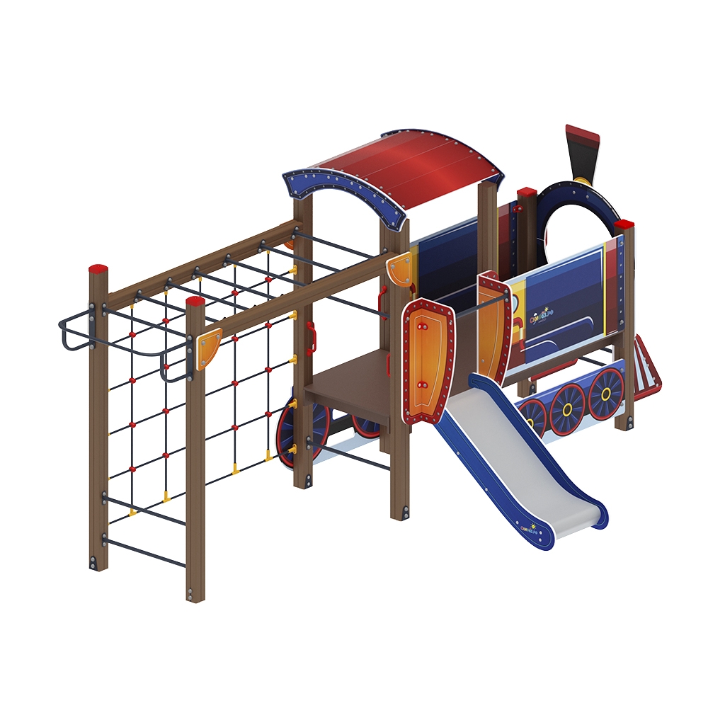 ПАРОВОЗИК (синий) детский игровой комплекс ДИК 1.03.5.04-01 (H=750)