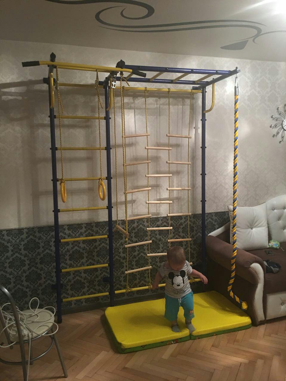 Детская шведская стенка Пионер С4ЛМ красно/жёлтый