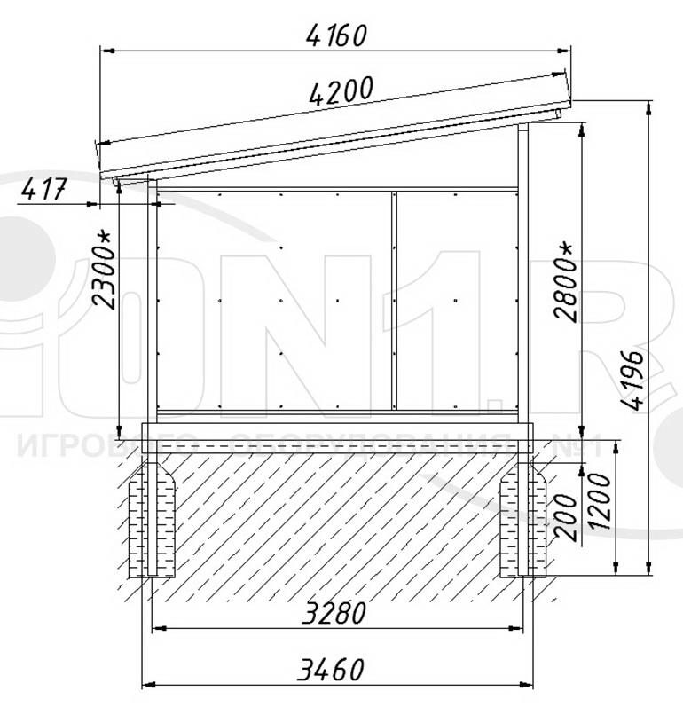 Навес ZION теневой ТНПО 3.6 (ТН047)