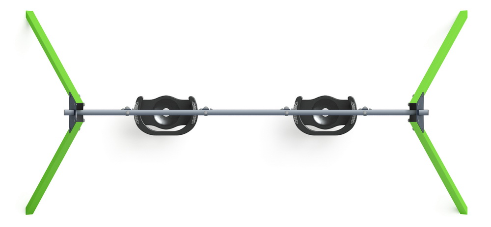 Качели М2 двойные металл ИО 12.М.01.01.03-02 (зеленый)