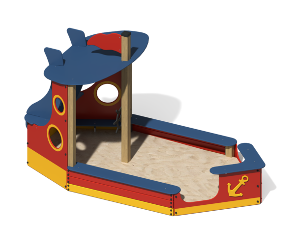 Песочница для детской площадки Кораблик с рубкой  ПС-28
