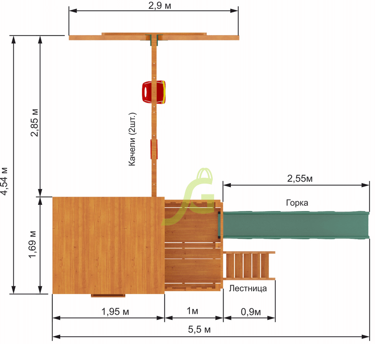 Детская деревянная площадка IgraGrad Домик 1