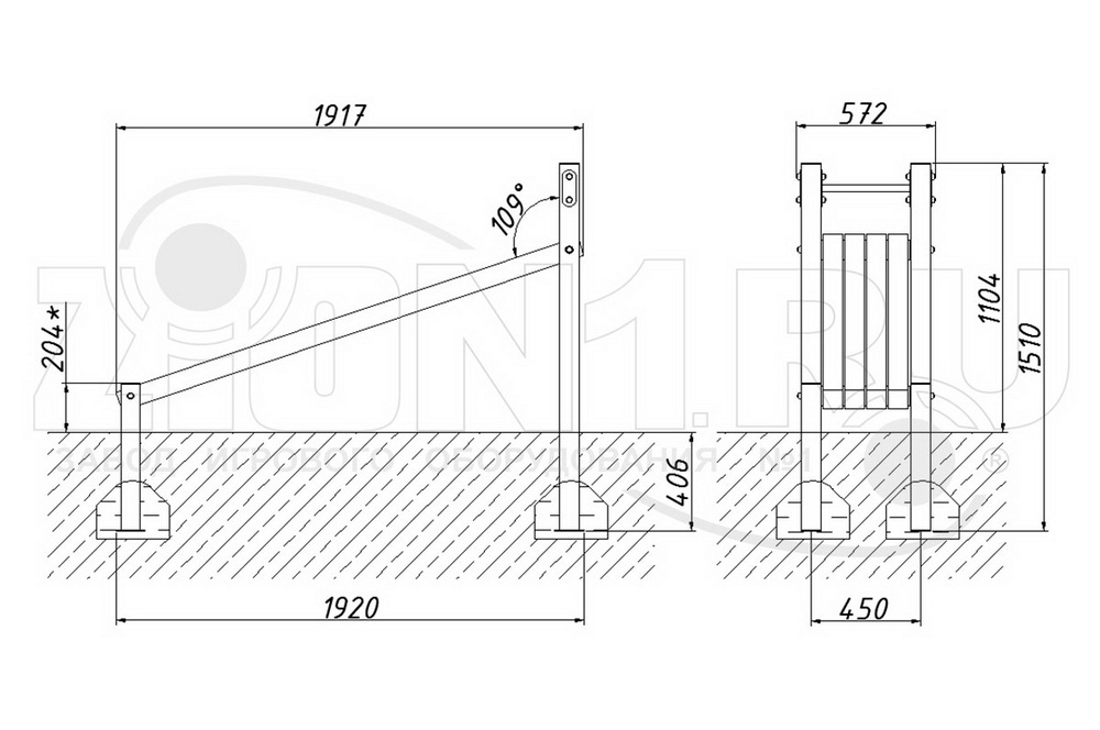 Скамья для пресса ZION наклонная ВБ-200Б (ВБ015)