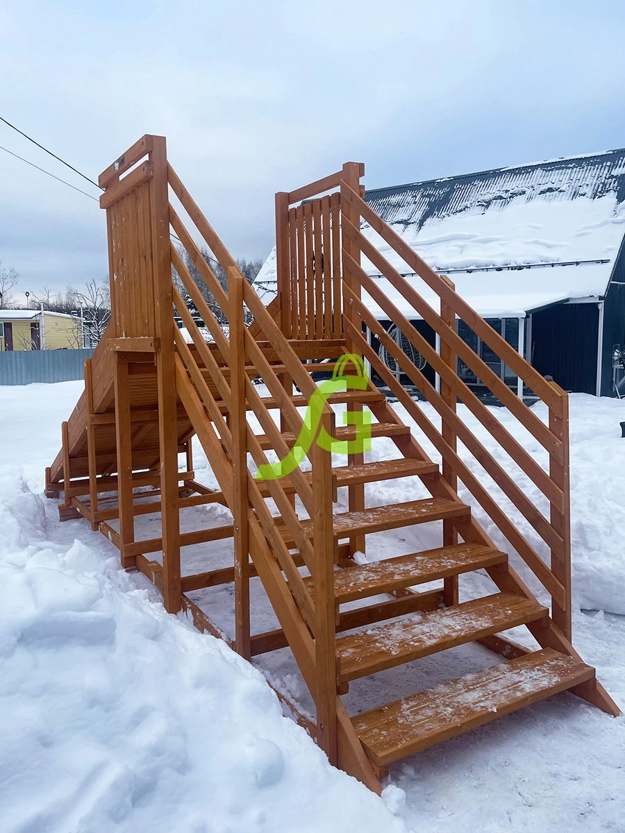 Зимняя деревянная горка IgraGrad Snow Fox Start, скат 4 м