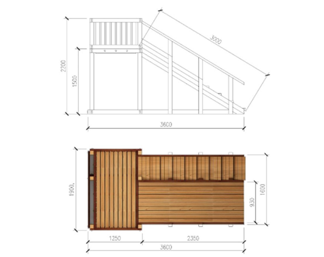 Зимняя горка ЗИМА WOOD-3 Савушка (скат 3 м)