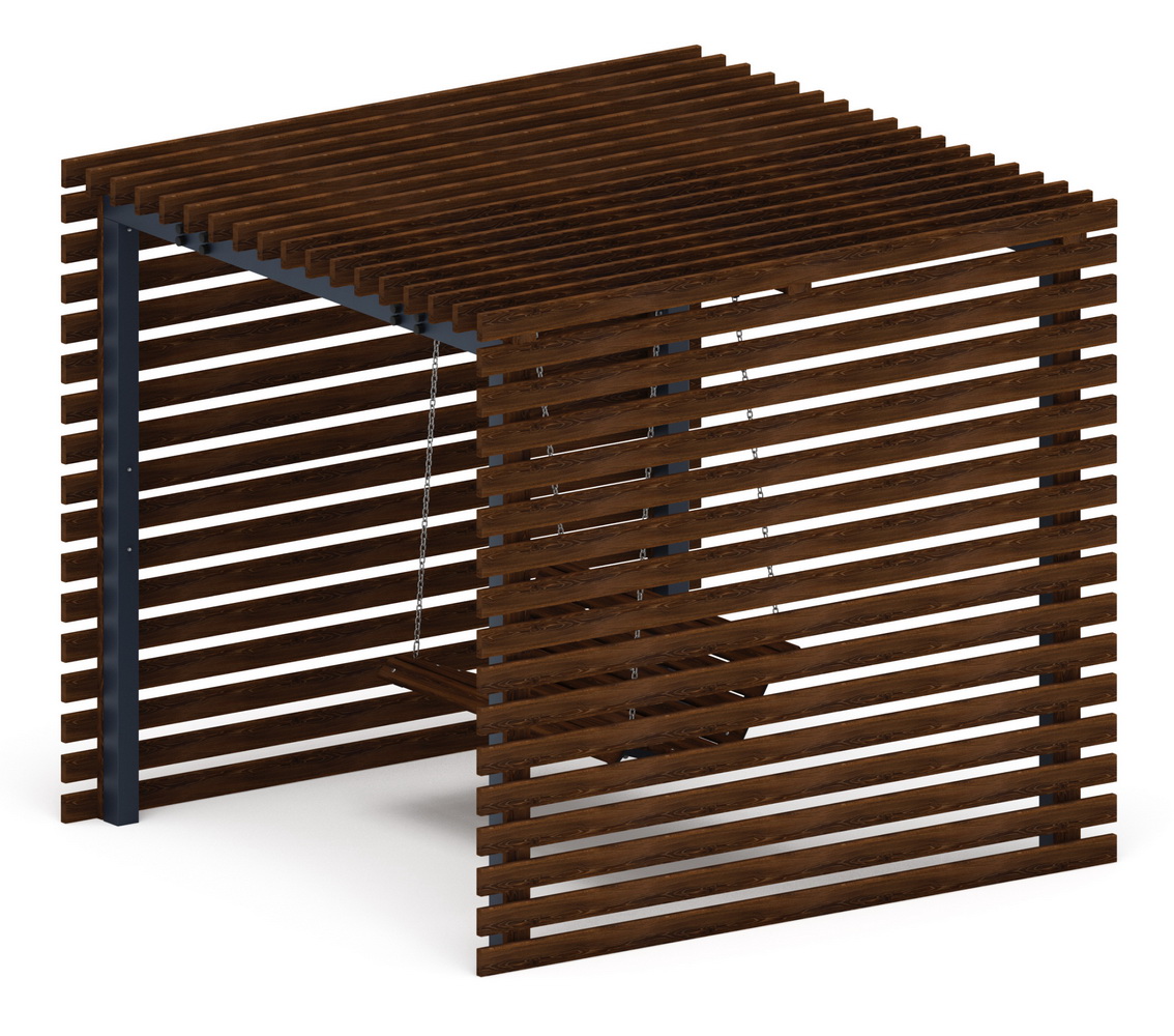 Пергола беседка с качелями МФ 78.01.01-01 /без поликарбоната/