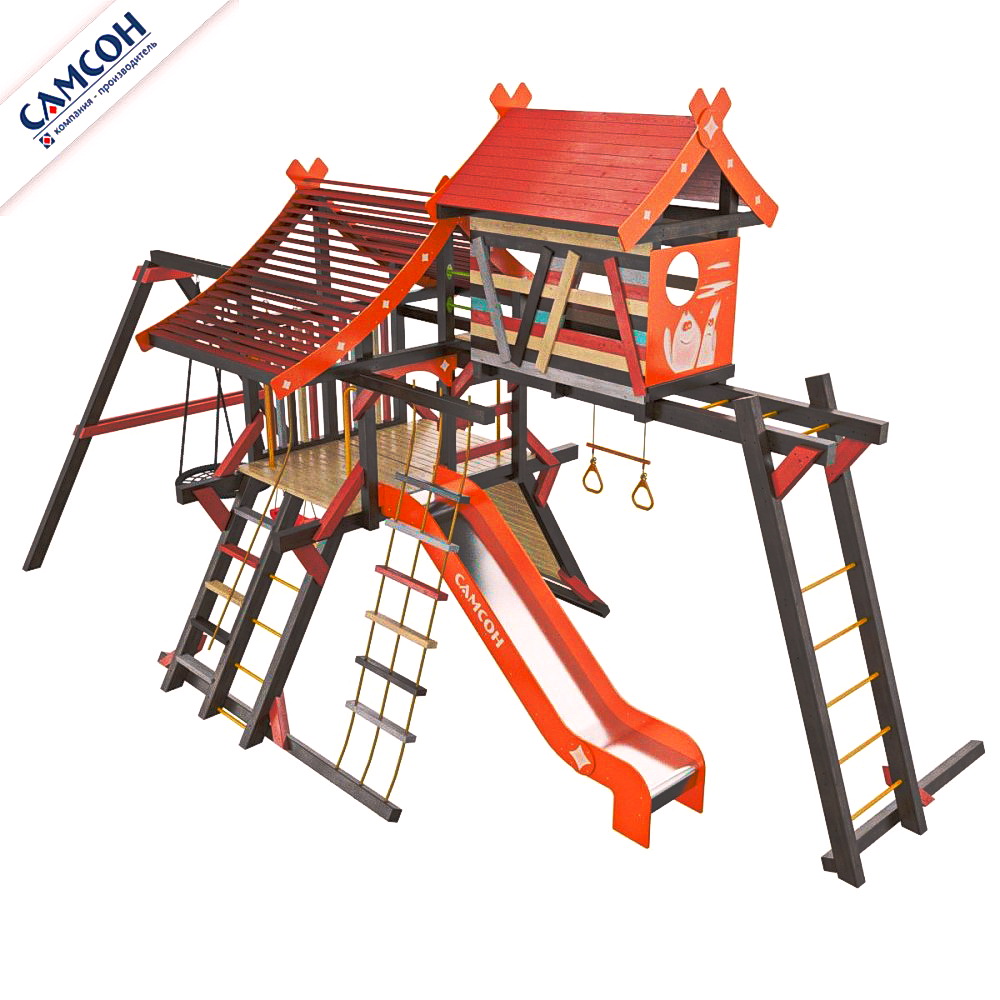 Детская игровая деревянная площадка ХИЖИНА КОРСИКА Самсон