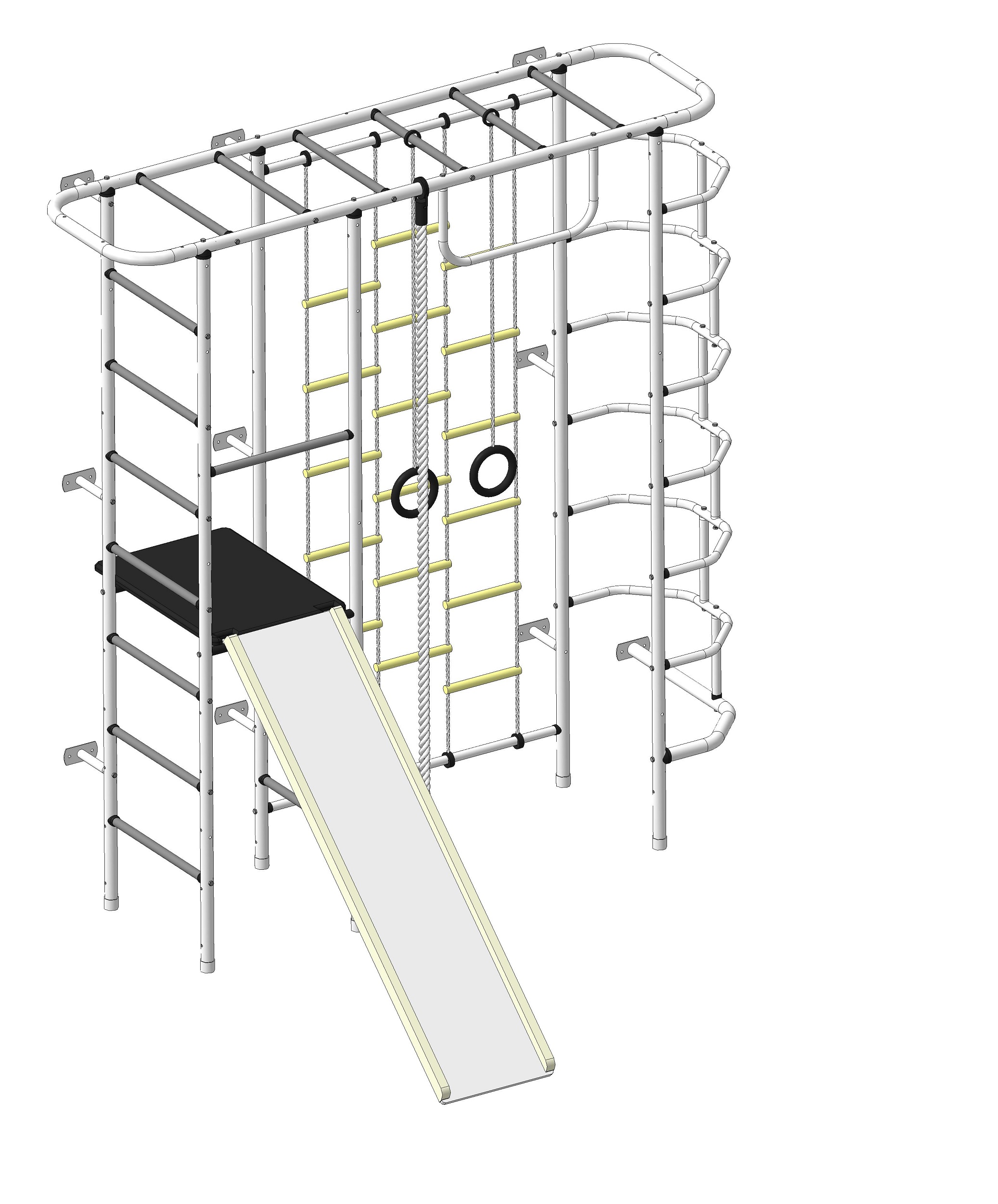 Спортивно-игровой комплекс Пионер С7Л зелёно/жёлтый