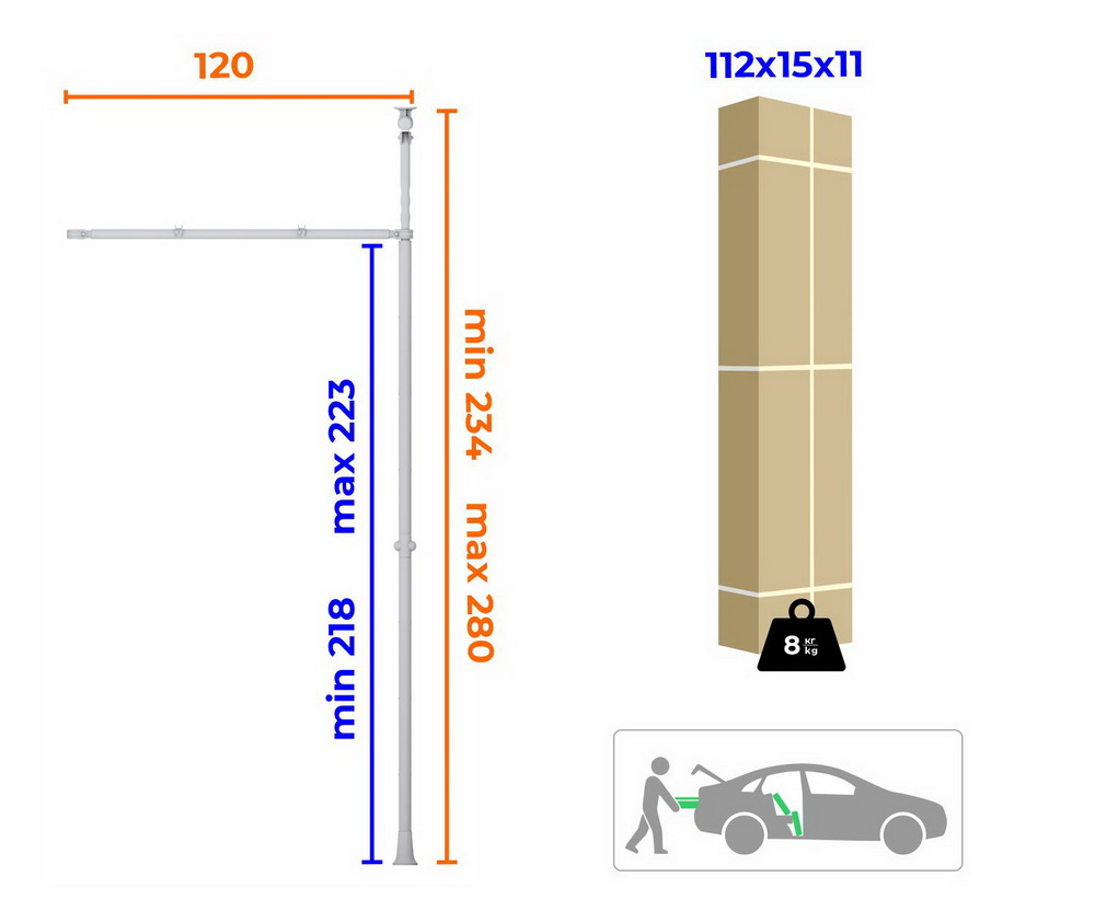 Стойка распорная со связью Dop5 Romana (6.17.00-44) белый прованс