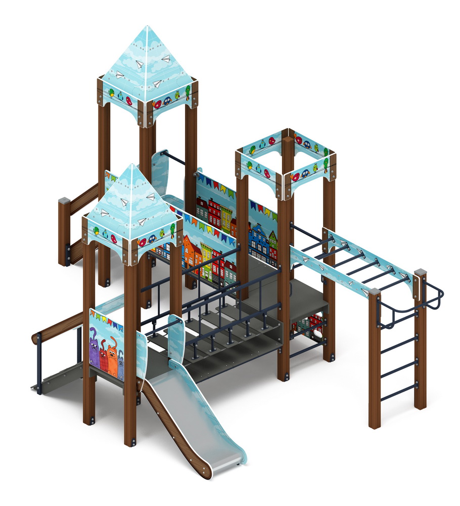 КОРОЛЕВСТВО (Коты) детский игровой комплекс ДИК 1.15.08-21 (H=750)