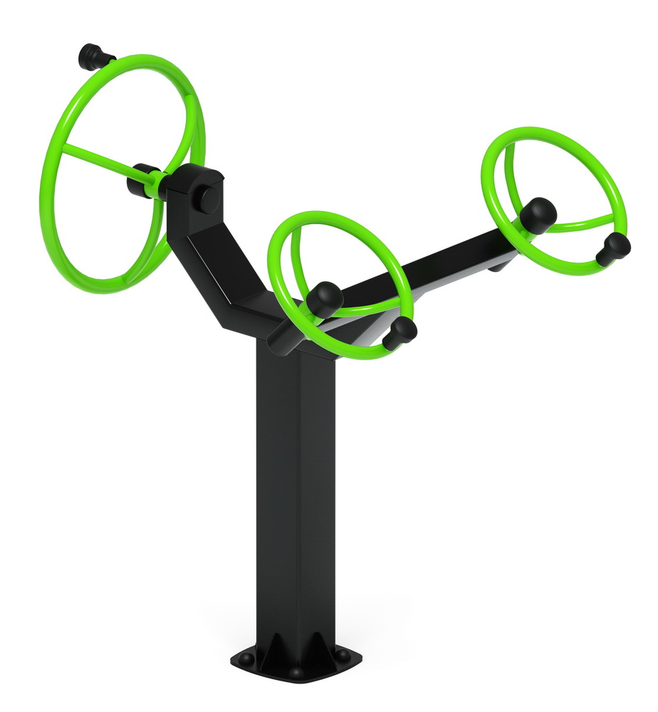 Тренажер уличный РУЛИ (3 руля положение сидя) зеленый СТ 104-12