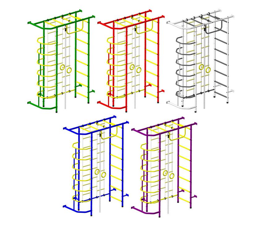 Детская шведская стенка Пионер 9Л сине/жёлтый