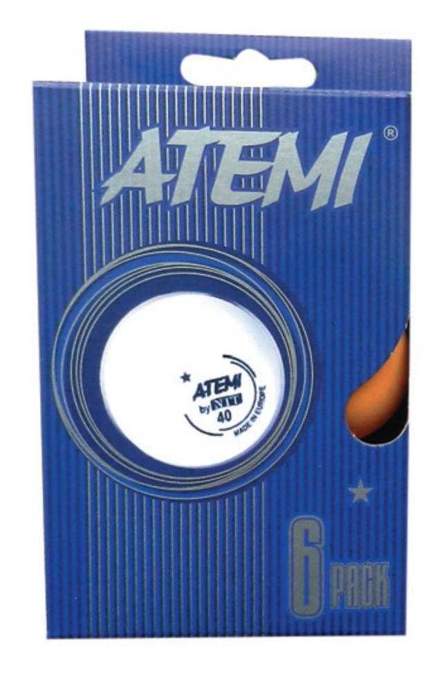 Мячи для настольного тенниса Atemi 1* оранж., 6 шт