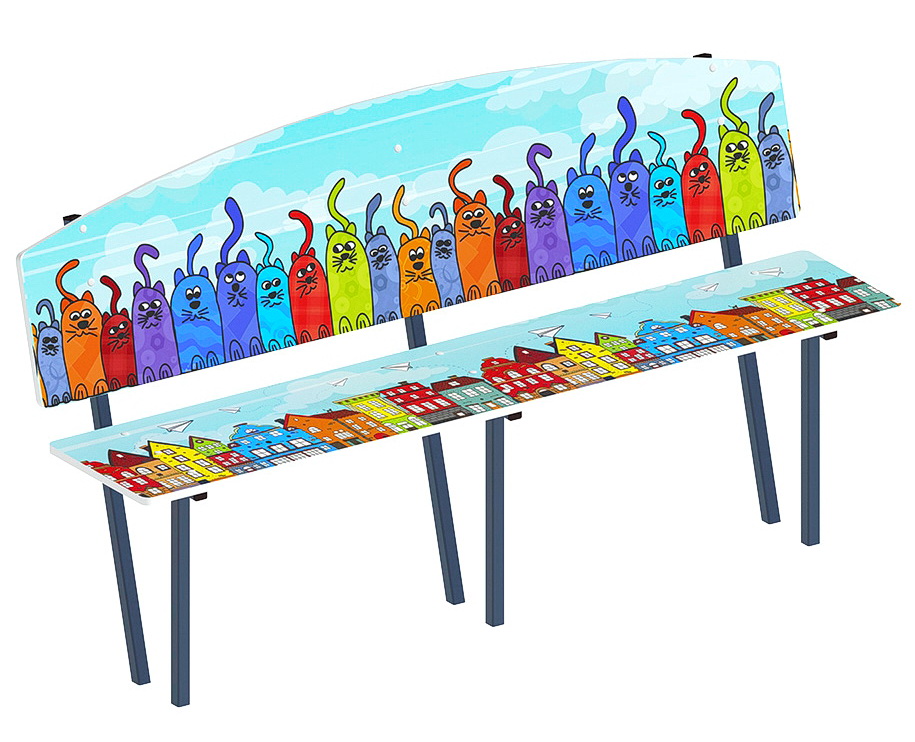 Скамейка КОТЫ для детской площадки МФ 41.01.01-02