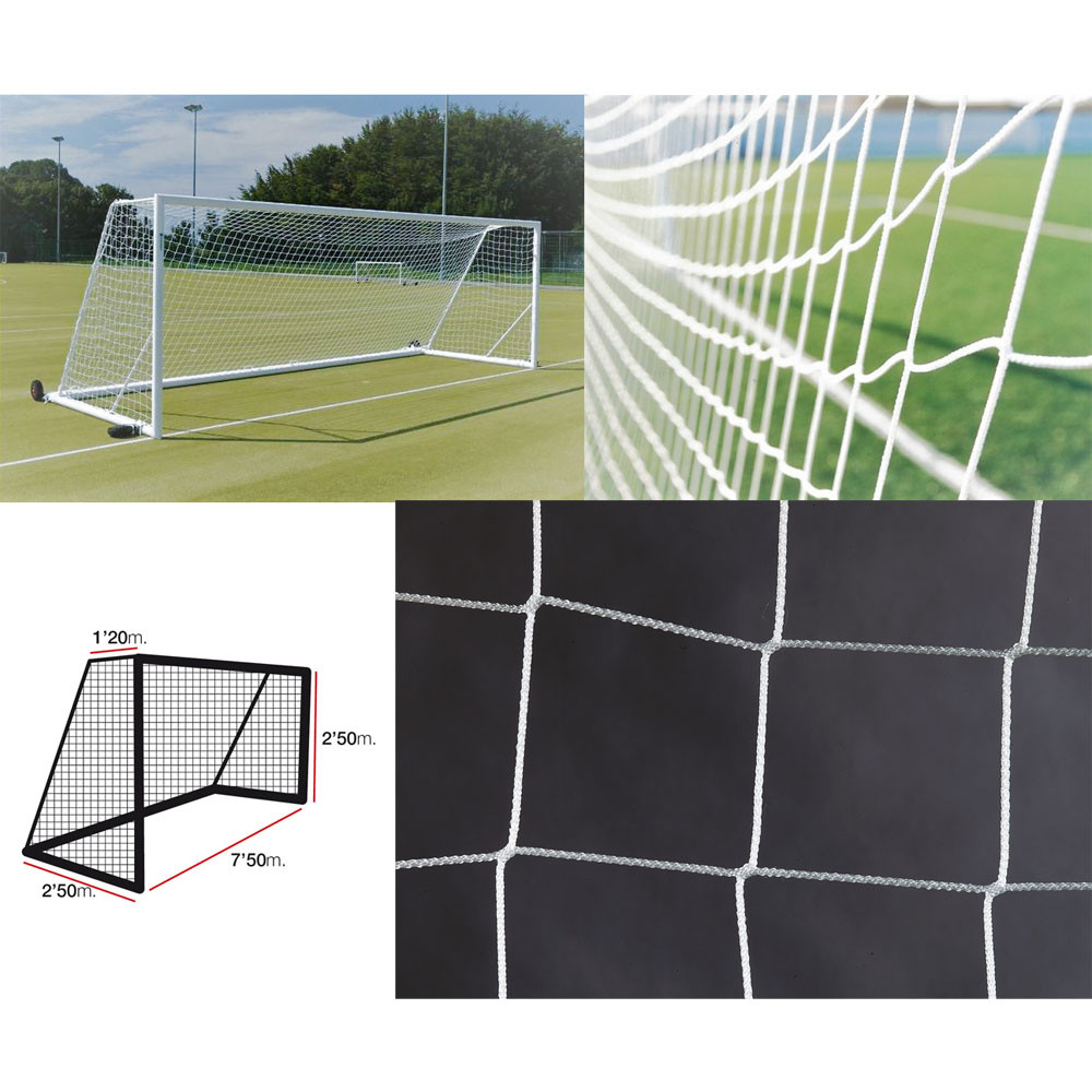 Сетка футбольная EL LEON DE ORO, нить D=3 мм, 7,5х2,5-1,2х2,5 м (12.210.01)