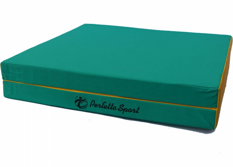 Мат № 10 (100 х 150 х 10) складной 1 сложение PERFETTO SPORT зелёно/жёлтый