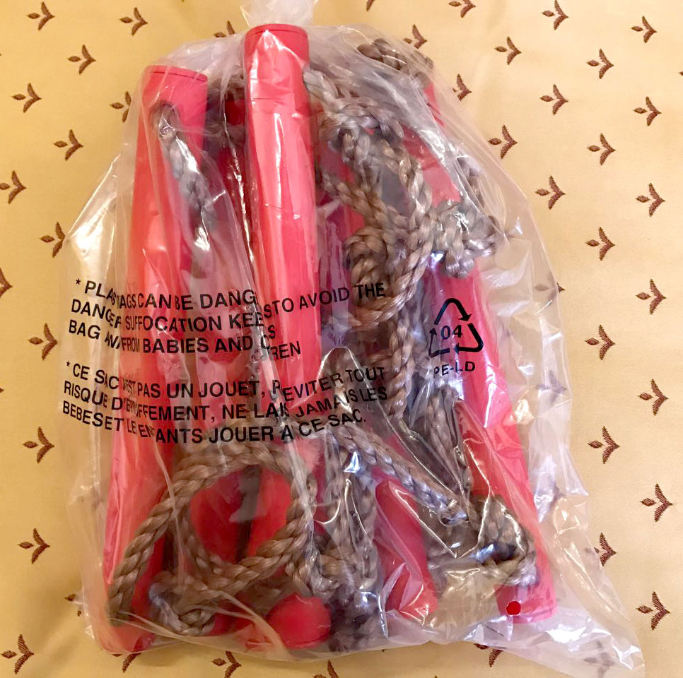 Лестница веревочная 6 ступеней красная