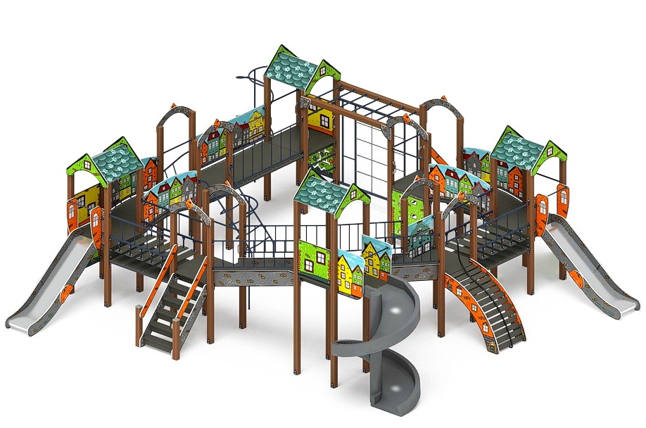 ОСТРОВ ДЕТСТВА (Город) детский игровой комплекс ДИК 2.01.8.02-01 (H=1200, H=2000)