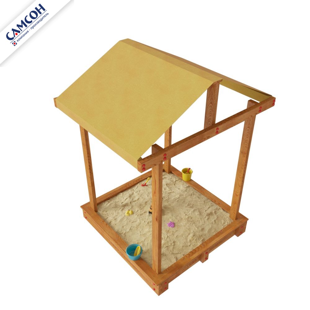 Песочница ДЮНА С КРЫШЕЙ Самсон (лак сосна)