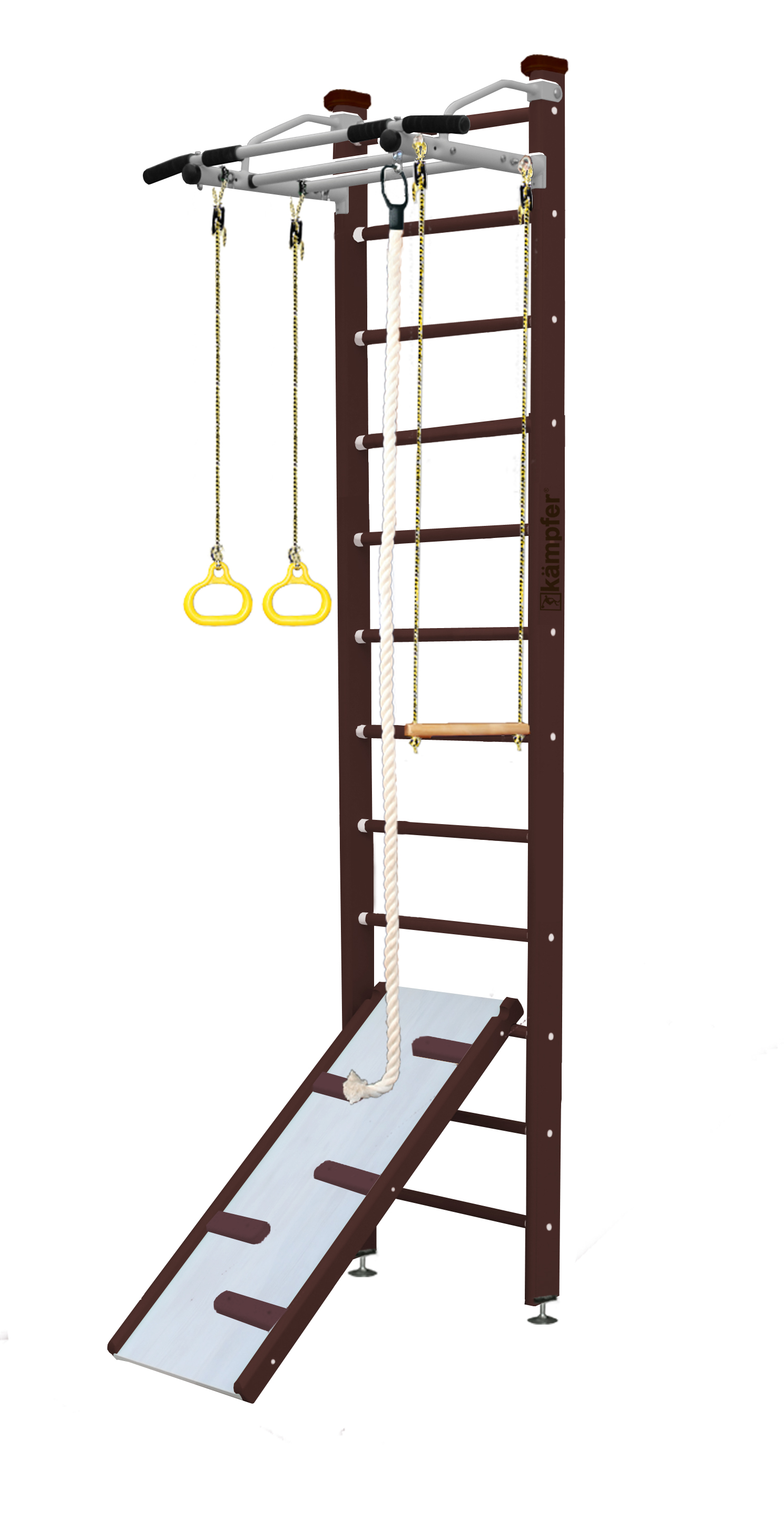 Шведская стенка Kampfer Ride Ceiling (№5 Шоколадный Высота 3 м белый антик турник)