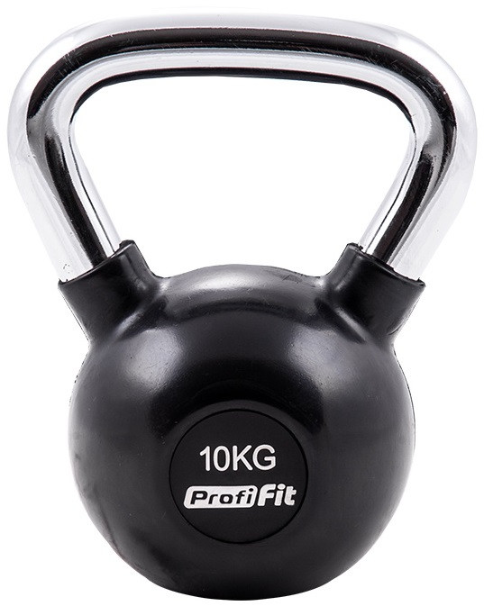 Гиря обрезиненная с хромированной ручкой 10 кг PROFI-FIT