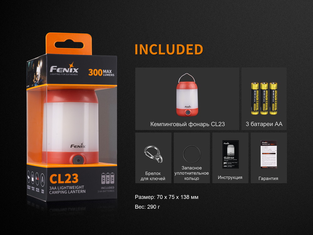 Фонарь Fenix CL23, зеленый