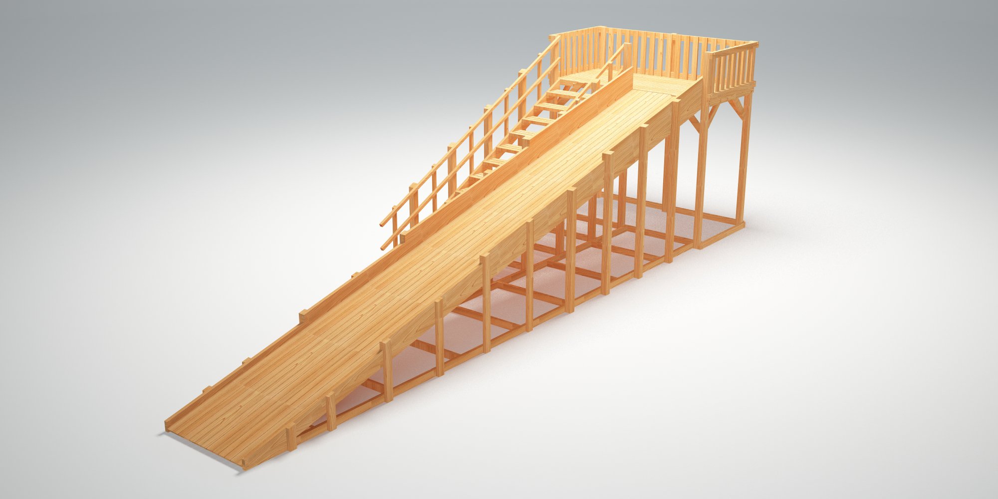 Зимняя горка ЗИМА WOOD-8 Савушка (скат 9 м)