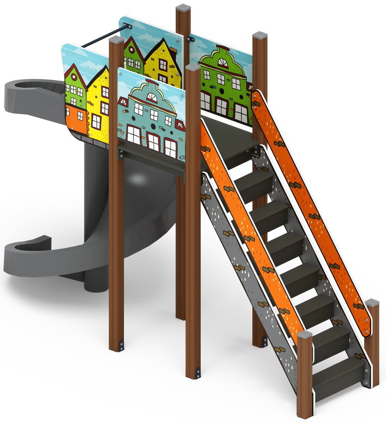 ВИНТОВАЯ (Город) горка (H=2000) ИО 43.01.01-01