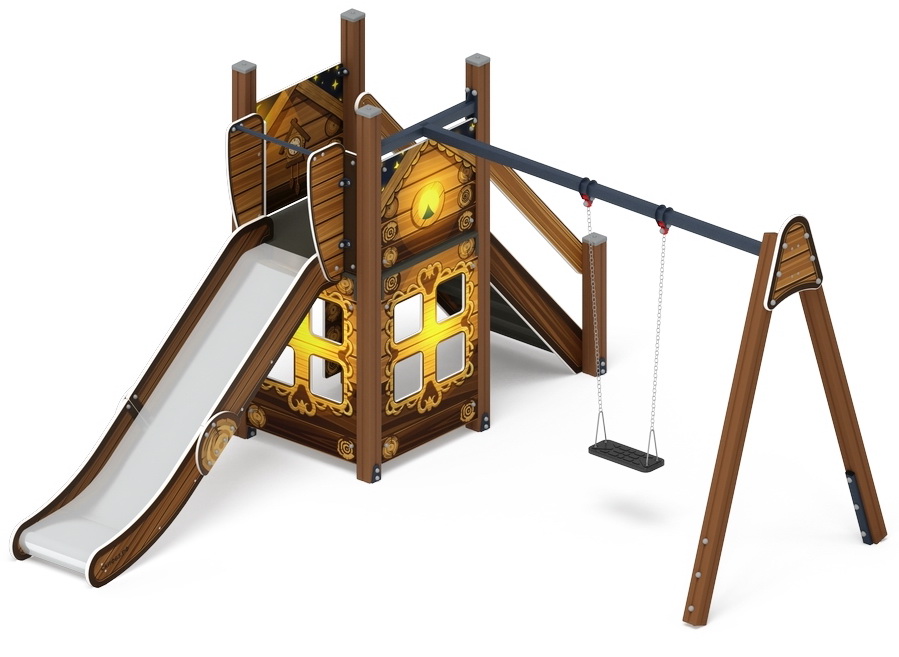 СЧАСТЛИВОЕ ДЕТСТВО (Эко) детский игровой комплекс ДИК 2.01.01-02 (H=1200)