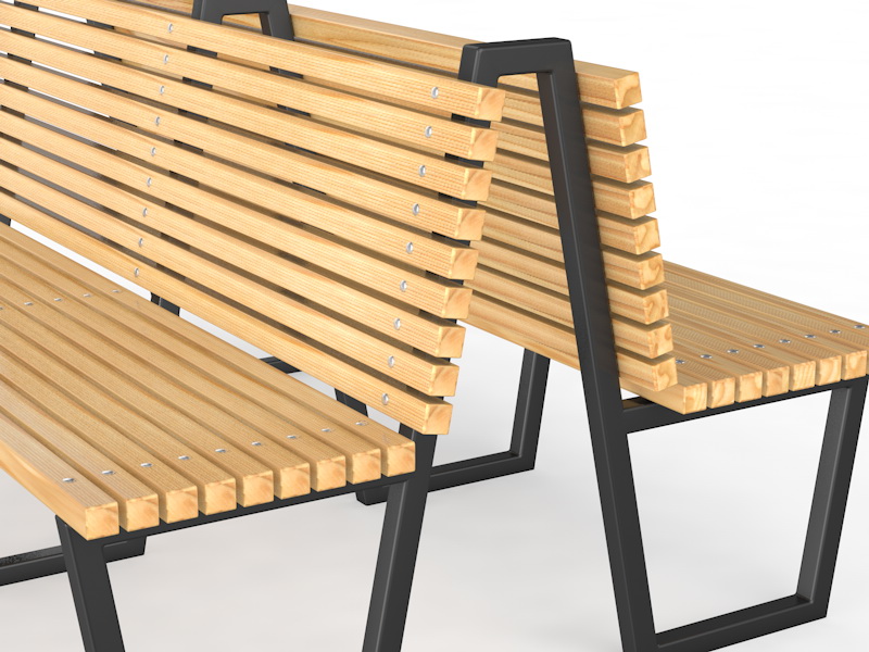 Уличная скамейка со спинкой «Близнецы» (14.6.900)