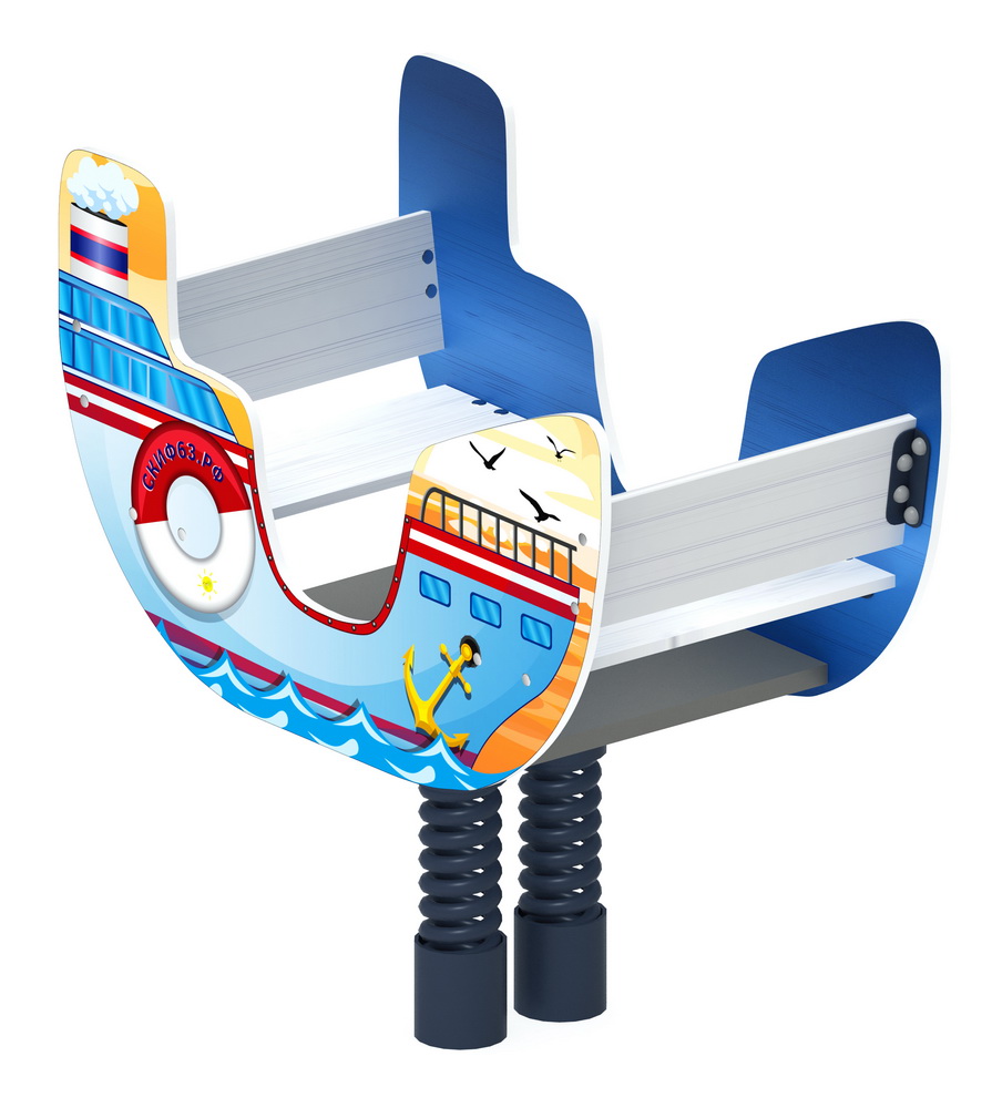 ПАРОХОДИК ДВУХМЕСТНЫЙ качалка на пружине ИО 23.17.01